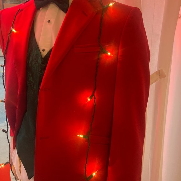 Red Long Tuxedo Coat - Valentines Jacket! - Picture 7 of 8